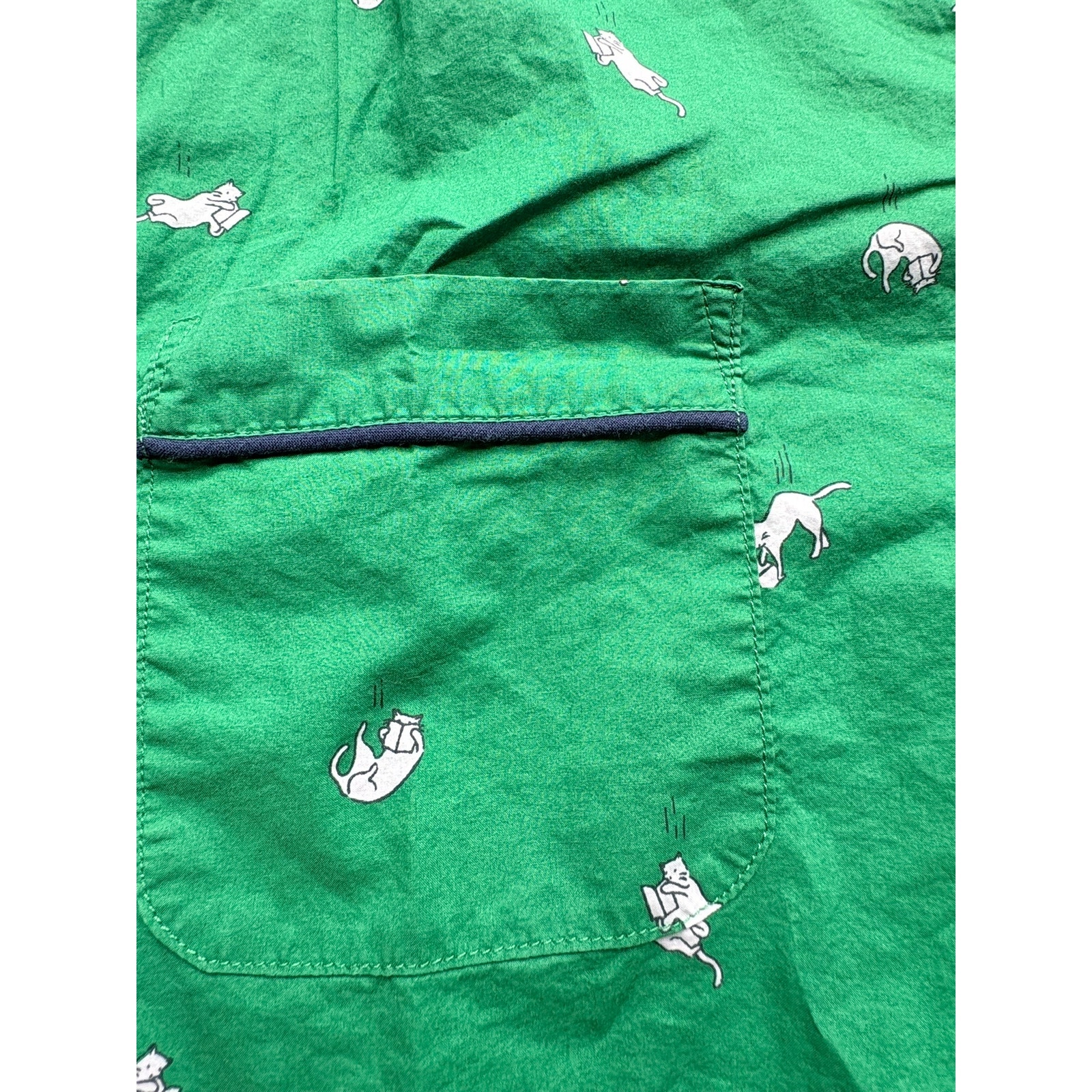 Sleepy Jones X New Yorker Women's Xxs Green Dog Print Pajama Set Cotton — image 3 of 7